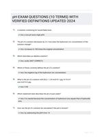 pH EXAM QUESTIONS (10 TERMS) WITH VERIFIED DEFINITIONS UPDATED 2024