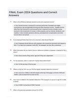 FINAL Exam 2024 Questions and Correct Answers