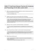 HRB-27 Final Exam Review Practice for Anatomy and Physiology II|125 Q&A Latest 2024