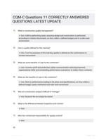 CQM-C Questions 11 CORRECTLY ANSWERED QUESTIONS LATEST UPDATE