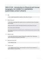 WGU D199 - Introduction to Physical and Human Geography 34 CORRECTLY ANSWERED QUESTIONS LATEST UPDATE
