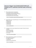 Advance Rigger Test EXAM QUESTIONS (65 TERMS) WITH VERIFIED DEFINITIONS UPDATED 2024
