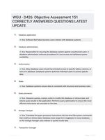 WGU - D426: Objective Assessment 151 CORRECTLY ANSWERED QUESTIONS LATEST UPDATE