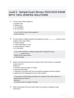 Level 2 - Sample Exam  Review 2024/2025  EXAM  WITH 100% VERIFIED  SOLUTIONS