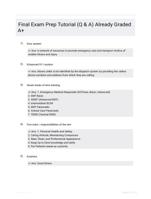Final Exam Prep Tutorial (Q & A) Already Graded A+