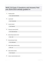 NUR 210 Exam 3 questions and complete correct  answers