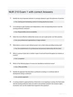 NUR 210 Exam 1 with correct Answers