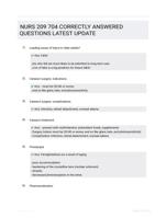 NURS 209 704 CORRECTLY ANSWERED QUESTIONS LATEST UPDATE