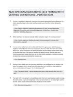 NUR 209 EXAM QUESTIONS (474 TERMS) WITH VERIFIED DEFINITIONS UPDATED 2024