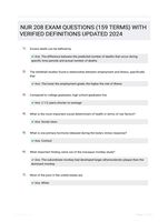NUR 208 EXAM QUESTIONS (159 TERMS) WITH VERIFIED DEFINITIONS UPDATED 2024