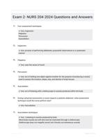 Exam 2- NURS 204 2024 Questions and Answers