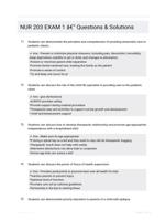 NUR 203 EXAM 1 - Questions & Solutions