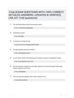 Final (EXAM QUESTIONS WITH 100% CORRECT DETAILED ANSWERS | UPDATED & VERIFIED) LRA 221 (160 questions)