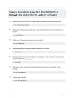 Review Questions LRA 221 15 CORRECTLY ANSWERED QUESTIONS LATEST UPDATE