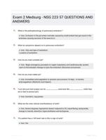 Exam 2 Medsurg - NSG 223 57 QUESTIONS AND ANSWERS