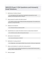 NSG223 Exam 3 (54 Questions and Answers) Great Solutions..
