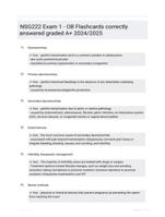 NSG222 Exam 1 - OB Flashcards correctly answered graded A+ 2024/2025