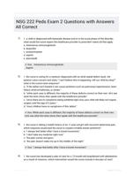 NSG 222 Peds Exam 2 Questions with Answers All Correct