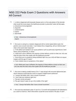 NSG 222 Peds Exam 2 Questions with Answers All Correct
