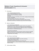 Midterm Exam Questions & Answers 2024(Graded A +).