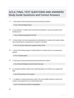 ACLS: FINAL TEST QUESTIONS AND ANSWERS Study Guide Questions and Correct Answers