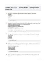 FLORIDA 911 PST Practice Test 2 Study Guide Rated A+