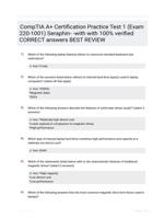 CompTIA A+ Certification Practice Test 1 (Exam 220-1001) Seraphin- -with with 100% verified CORRECT answers  BEST REVIEW