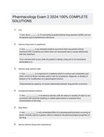 Pharmacology Exam 2 2024 100% COMPLETE  SOLUTIONS