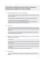 Final Exam Questions and Correct Answers  2024/2025 COMPLETE SOLUTIONS