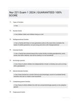 Nur 221 Exam 1 2024 | GUARANTEED 100% SCORE
