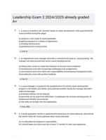 Leadership Exam 2 2024/2025  already graded A+