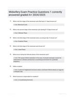 Midwifery Exam Practice Questions 1 correctly answered graded A+ 2024/2025