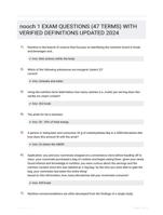 nooch 1 EXAM QUESTIONS (47 TERMS) WITH VERIFIED DEFINITIONS UPDATED 2024