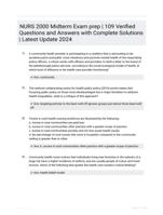NURS 2000 Midterm Exam prep | 109 Verified Questions and Answers with Complete Solutions | Latest Update 2024
