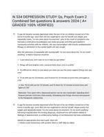 N 534 DEPRESSION STUDY Qs, Psych Exam 2 Combined Set questions & answers 2024 ( A+ GRADED 100% VERIFIED)
