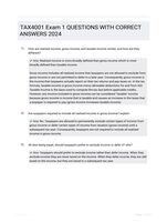 TAX4001 Exam 1 QUESTIONS WITH CORRECT ANSWERS 2024