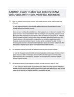 TAX4001 Exam 1 Labor and Delivery EXAM 2024/2025  WITH 100% VERIFIED  ANSWERS