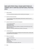 NSG 6435 PEDS FINAL EXAM QUESTIONS (41 TERMS) WITH VERIFIED DEFINITIONS UPDATED 2024