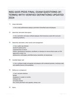 NSG 6435 PEDS FINAL EXAM QUESTIONS (41 TERMS) WITH VERIFIED DEFINITIONS UPDATED 2024