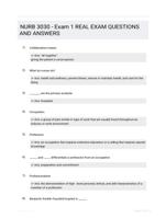 NURB 3030 - Exam 1 REAL EXAM QUESTIONS AND ANSWERS