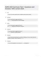 NURS 440 Final Exam Part 1 Questions and Answers 100% correct 2024
