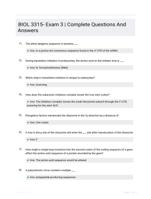 BIOL 3315- Exam 3 | Complete Questions And Answers