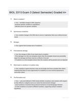 BIOL 3315 Exam 3 (latest  Semester) Graded A+