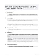 BIOL 3315- Exam 2 Study Questions with 100% Correct Answers | Verified
