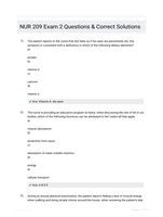 NUR 209 Exam 2 Questions & Correct Solutions