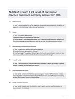 NURS 661 Exam 4 #1 Level of prevention practice questions correctly answered 100%