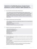 Salesforce Certified Business Analyst Exam Questions LATEST UPDATE NEW GRADED A+