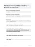 EXAM - 126 QUESTIONS FULLY SOLVED & VERIFIED FOR ACCURACY.