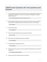 CBSPD Exam Questions - Arts Questions and Answers