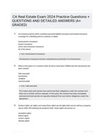 CA Real Estate Exam 2024 Practice Questions +  QUESTIONS AND DETAILED ANSWERS |A+ GRADED|